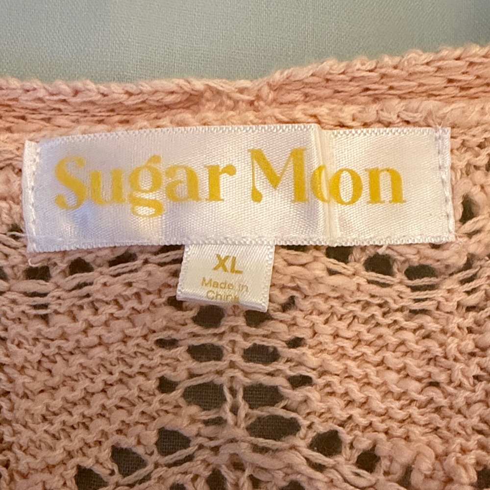 Sugar Moon Women's Knit Open Front Long sleeve boho cottage core Sweater, XL - Picture 2 of 6